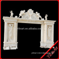hot sale natural well polished marble made hand carved natural stone door frame YL-M044
